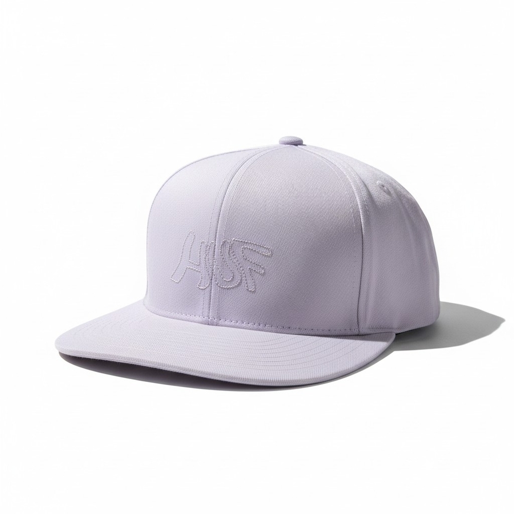 Lilac Flat-Brim Snapback Cap with Subtle Embroidered Logo